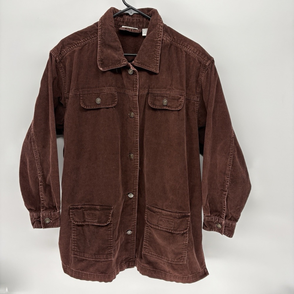 Vintage 90s Fashion Bug Corduroy Chore jacket Buckle Back Barn Field Women XL